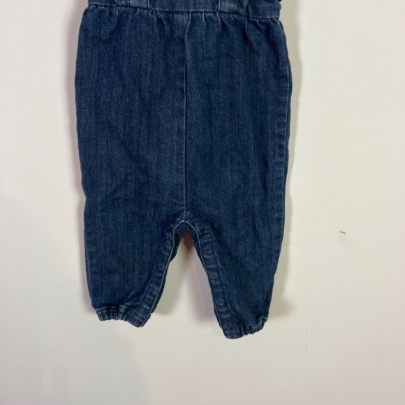 Hanna Andersson Girls Baby Embroidered Heart Denim Overalls Size 6 to 12 Months - Picture 3 of 7